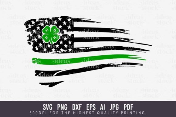 4H Flag Svg. 4H Clover Svg. 4H Logo.