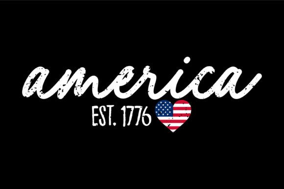 America 1776 Heart Flag Design