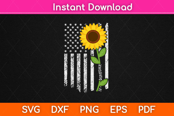 American Flag Dispatcher Sunflower Graphics and Crafts