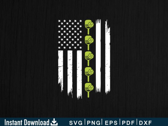 American Flag Pickleball Player Gift: Graphics & Crafts Fun