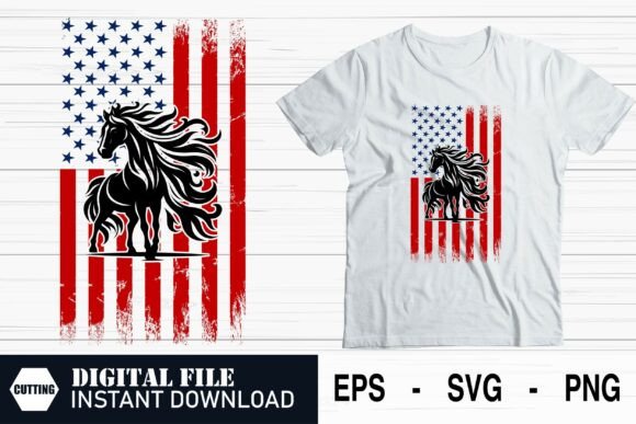 American Unicorn Flag - Magical Vector