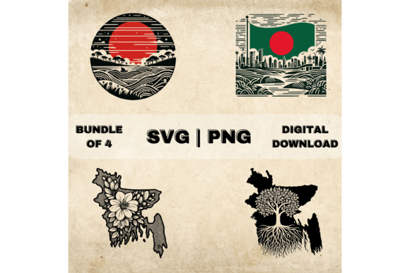 Bangladesh Flag SVG Bundle for Crafts and Graphics