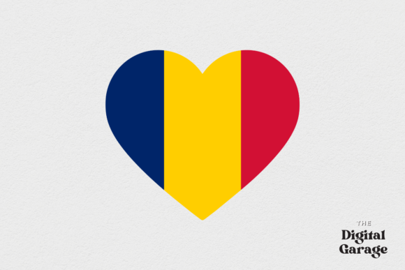 Chad Heart Flag, SVG PNG – Graphics and Crafts