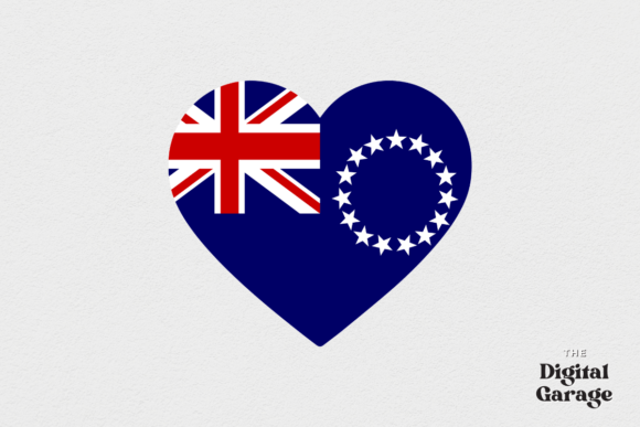 Cook Islands Heart Flag, SVG PNG