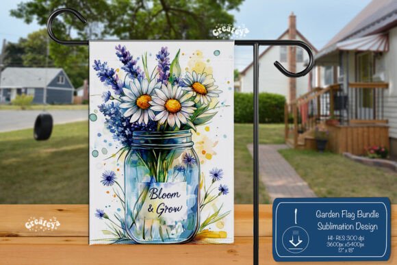 Daisy Summer Spring Garden Flag Png: Graphics for Crafts
