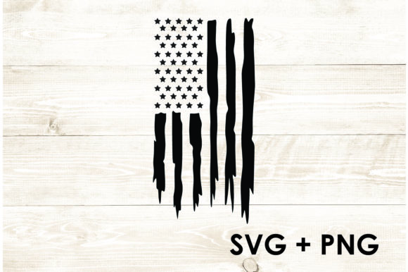 Distressed Vertical American Flag Stars