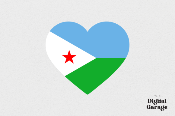 Djibouti Heart Flag, SVG PNG: Graphics for Crafts & Content