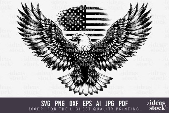 Eagle Svg. USA Flag. Patriotic Svg. Graphics & Crafts