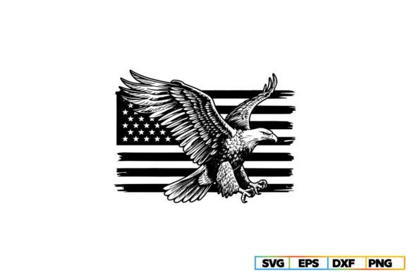 Eagle with American Flag Svg for Crafts and Graphics