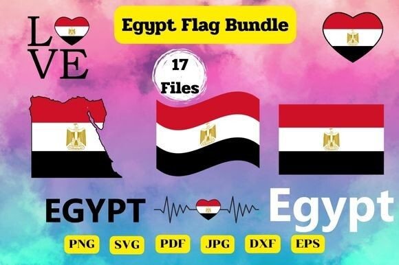 Egypt Flag Bundle Svg: Graphics and Crafts