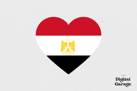 Egypt Heart Flag, SVG PNG: Graphics & Crafts for Branding