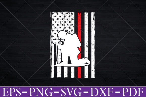 Fallen Fireman American Flag Graphics and Crafts