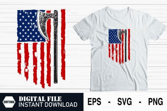 Firefighter American Flag Vector for Crafts and Graphics