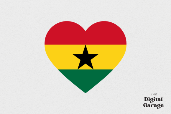 Ghana Heart Flag, SVG PNG