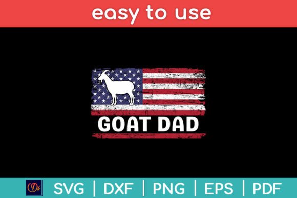 Goat Dad American Flag Svg Design: Graphics and Crafts