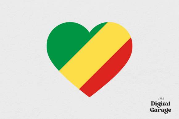 Graphics & Crafts: Congo, Republic of Heart Flag, SVG PNG