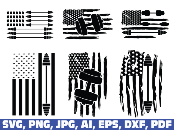Gym, Barbell Flag Graphics and Crafts