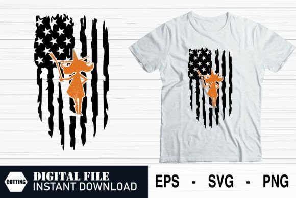 Halloween Witch US Flag - Spooky Graphics