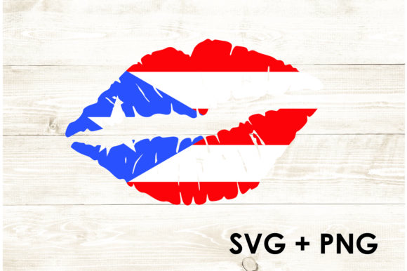 Love Puerto Rico Flag Lips – Graphics & Crafts