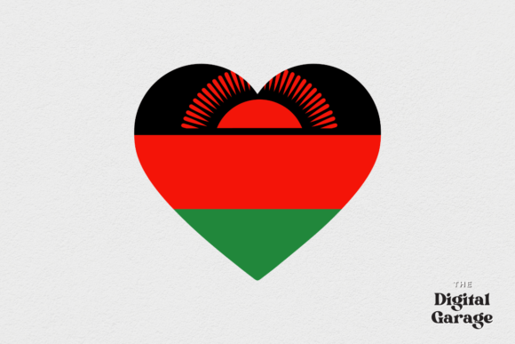 Malawi Heart Flag, SVG PNG: Graphics and Crafts in One Design