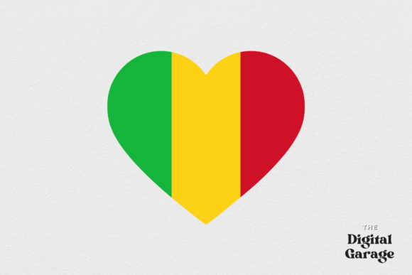 Mali Heart Flag, SVG PNG: Graphics for Crafts