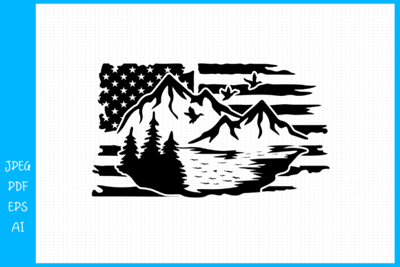 Nature Distress Flag, Mountain Graphics