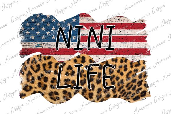Nini Life Sublimation Usa Flag Leopard Graphics