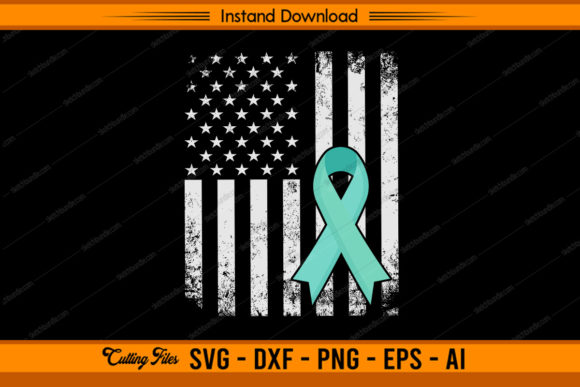 Ovarian Cancer Awareness with US Flag Graphics and Crafts