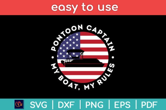 Pontoon Captain Us Flag 4th of July