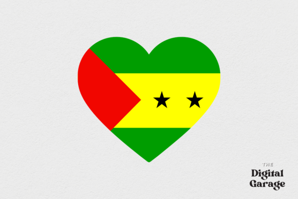 Sao Tome and Principe Heart Flag, SVG PN