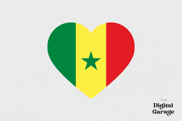 Senegal Heart Flag, SVG PNG – Graphics & Crafts
