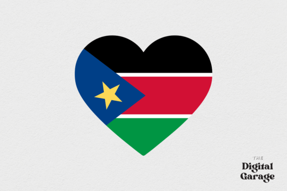 South Sudan Heart Flag, SVG PNG – Graphics & Crafts