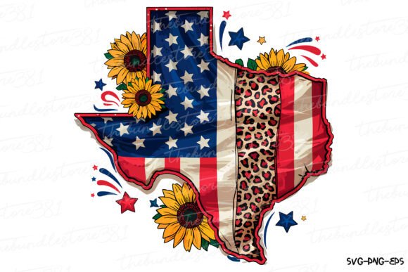 Texas Map, USA Flag Sublimation SVG PNG