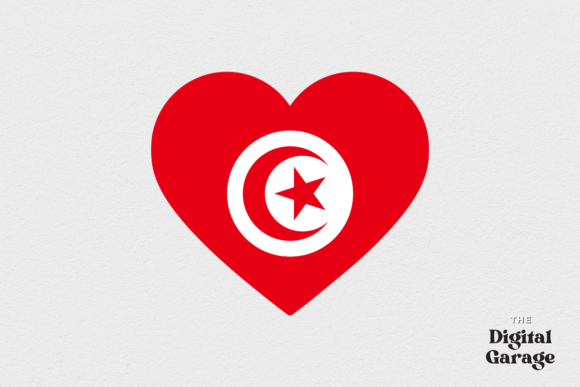 Tunisia Heart Flag, SVG PNG: Graphics for Crafts