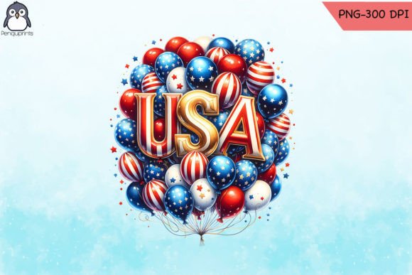 USA Balloon Flag Sublimation: Graphics for Crafts