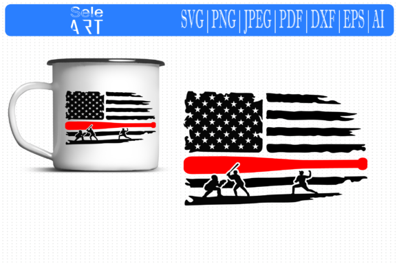 USA Baseball Flag Graphics for Crafts
