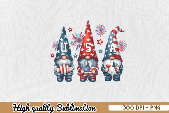 USA Gnomes USA Flag Hearts Gnomes PNG: A Crafts and Graphics Gem