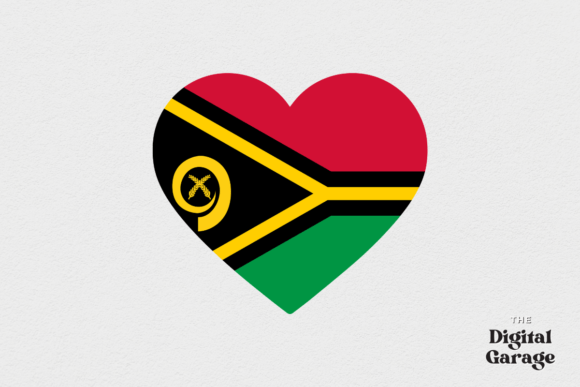 Vanuatu Heart Flag, SVG PNG: Graphics for Crafts